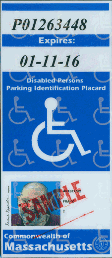 Handicapped Parking Placard and Plate